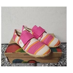 Umi Tala Sneaker Pink Orange Striped EU 34 US 2 UK‎ 2 New Espadrille Hook Loop